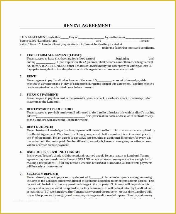 Free Tenant Lease Agreement Template Of 21 Free Lease Agreement Templates Word Pdf