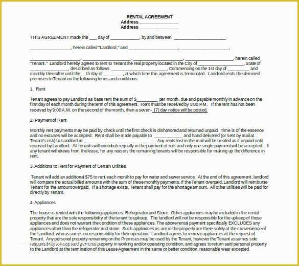 Free Tenant Lease Agreement Template Of 21 Word Rental Agreement Templates Free Download