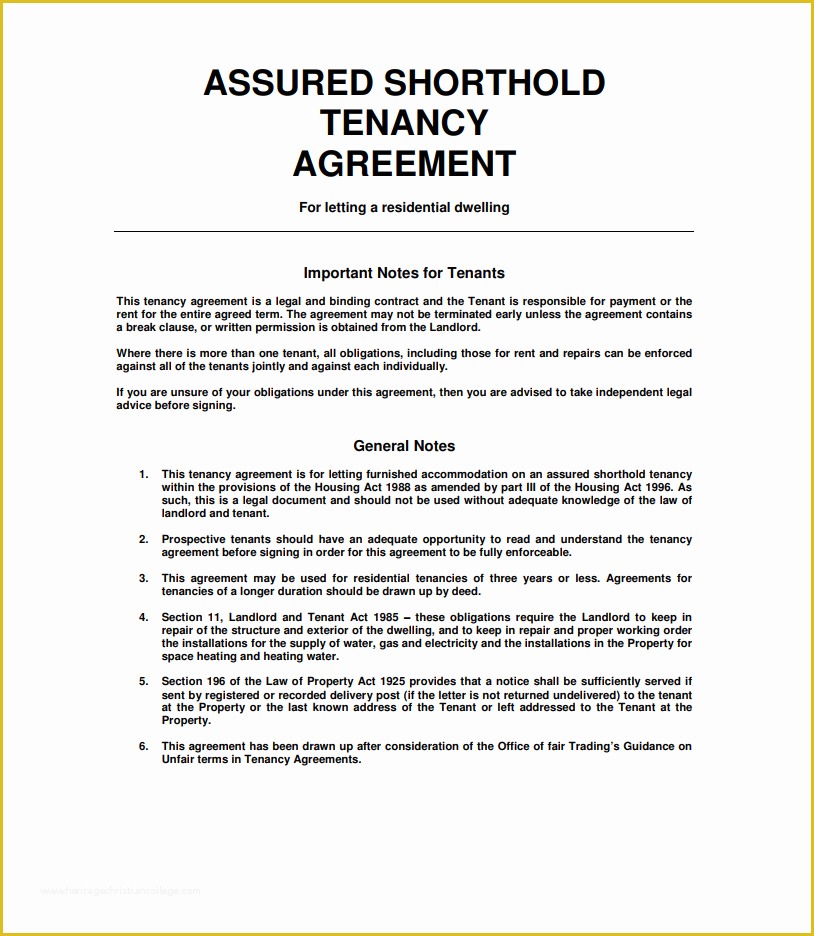 Free Tenant Lease Agreement Template Of Tenancy Agreement Templates Free Download Edit Print