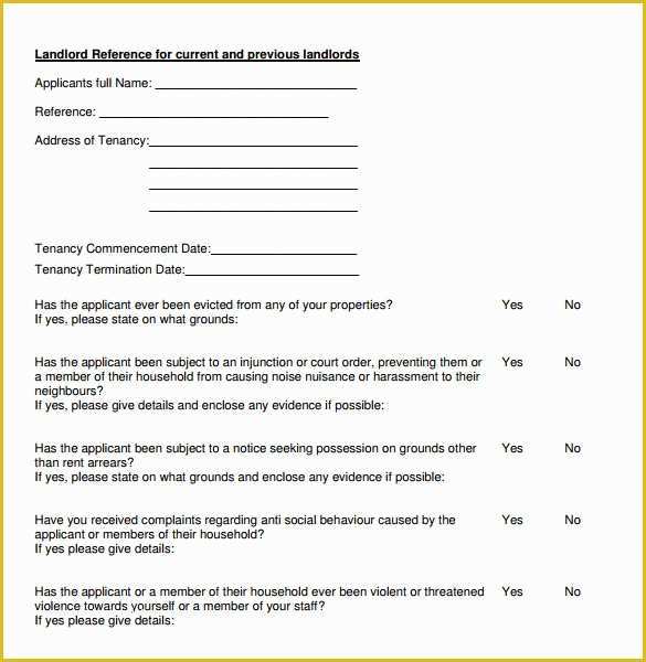 Free Tenant Reference Letter Template Of 10 Landlord Reference Templates to Free Download