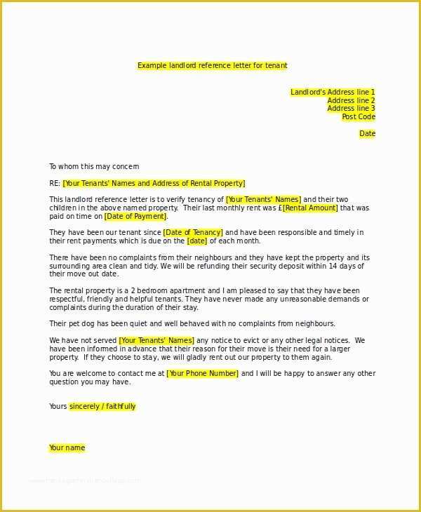 Free Tenant Reference Letter Template Of 8 Reference Letter Samples Examples Templates