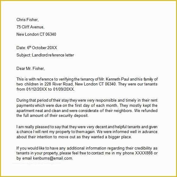 Free Tenant Reference Letter Template Of Free Rental Reference Letter Template Bluemooncatering