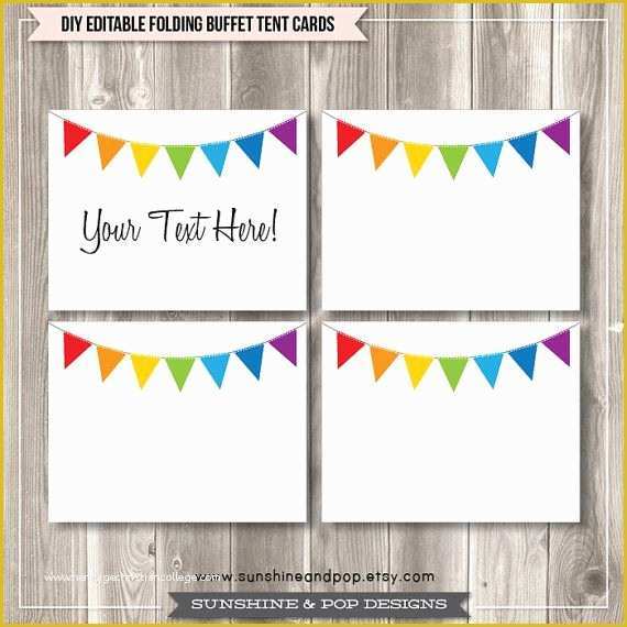 Free Tent Card Template Of Free Editable Tent Cards And Buffet Labels 