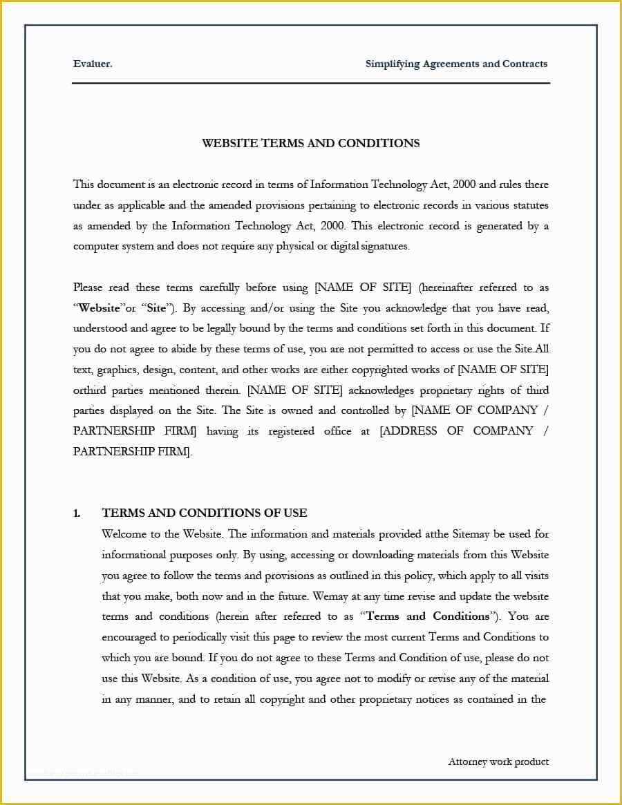 Free Terms and Conditions Template Of 40 Free Terms and Conditions Templates for Any Website