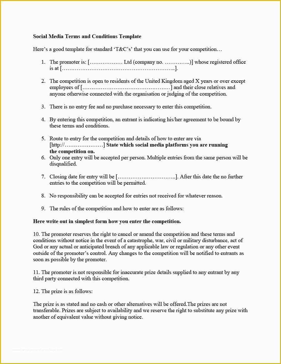 Free Terms and Conditions Template Of 40 Free Terms and Conditions Templates for Any Website