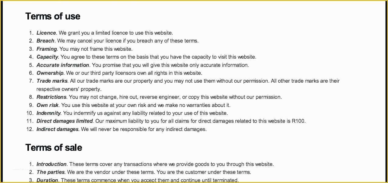 Free Terms and Conditions Template Of Free Business Terms and Conditions Template Uk Petition