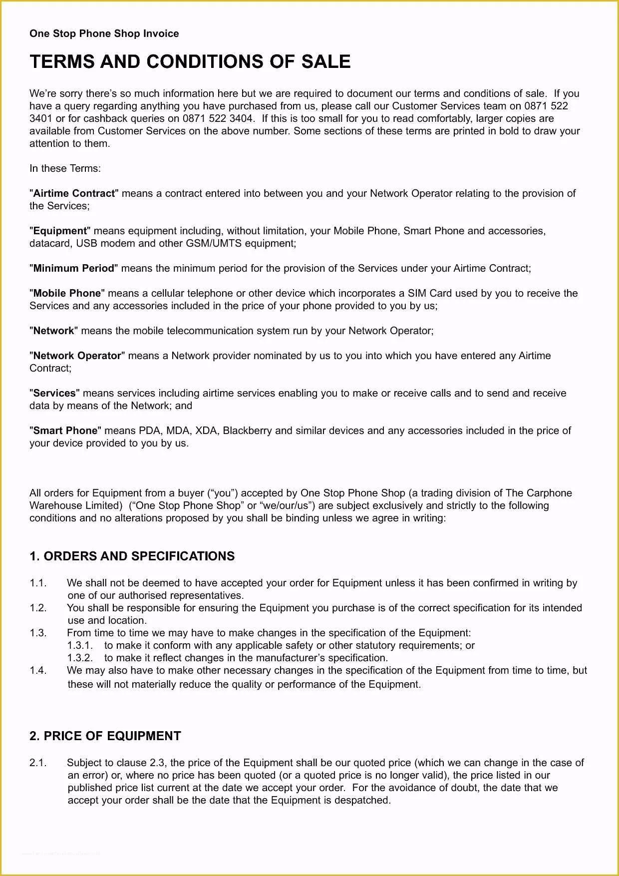 61 Free Terms and Conditions Template