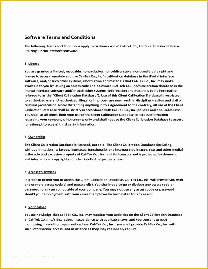 Free Terms and Conditions Template Of software Terms and Conditions Template Free Download