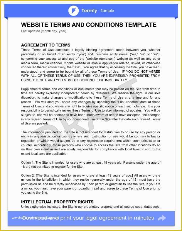 Free Terms and Conditions Template Of Terms &amp; Conditions Templates &amp; Samples