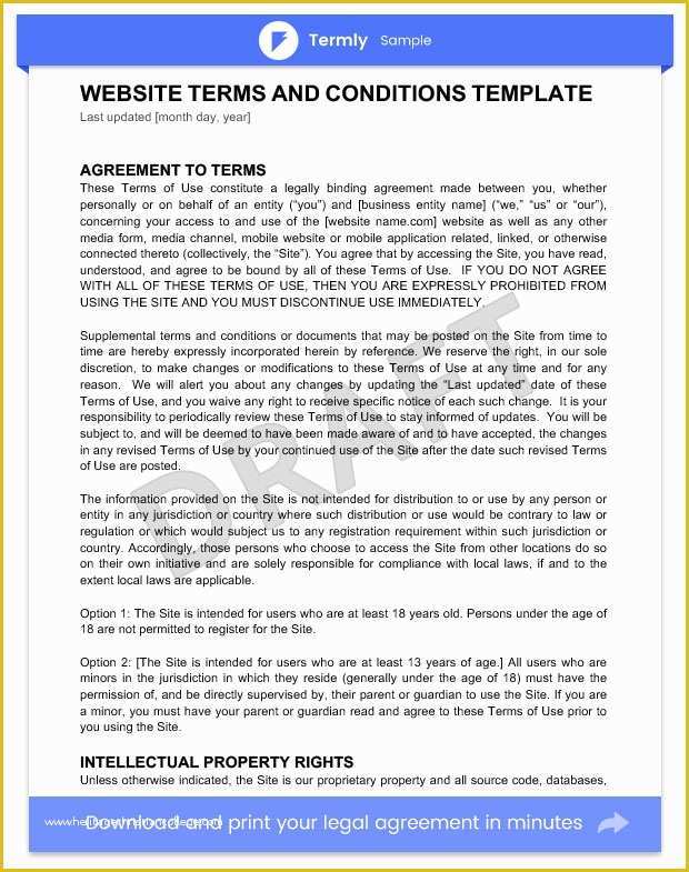 Free Terms and Conditions Template Of Terms & Conditions Templates & Samples