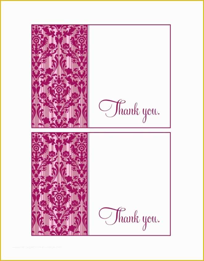 Free Thank You Card Template Of 30 Free Printable Thank You Card Templates Wedding