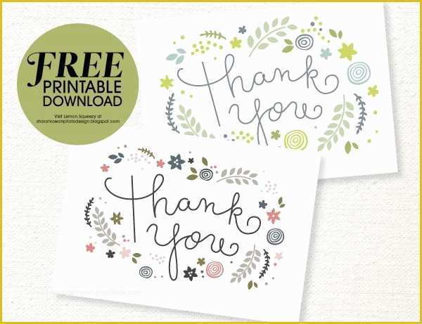 Free Thank You Card Template Of Free Printable Thank You Card Download She Sharon