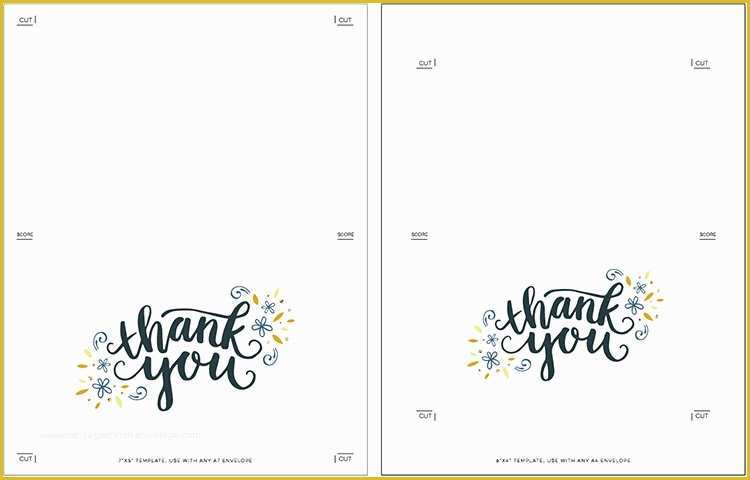 Free Thank You Card Template Of Freebie Printable Thank You Card