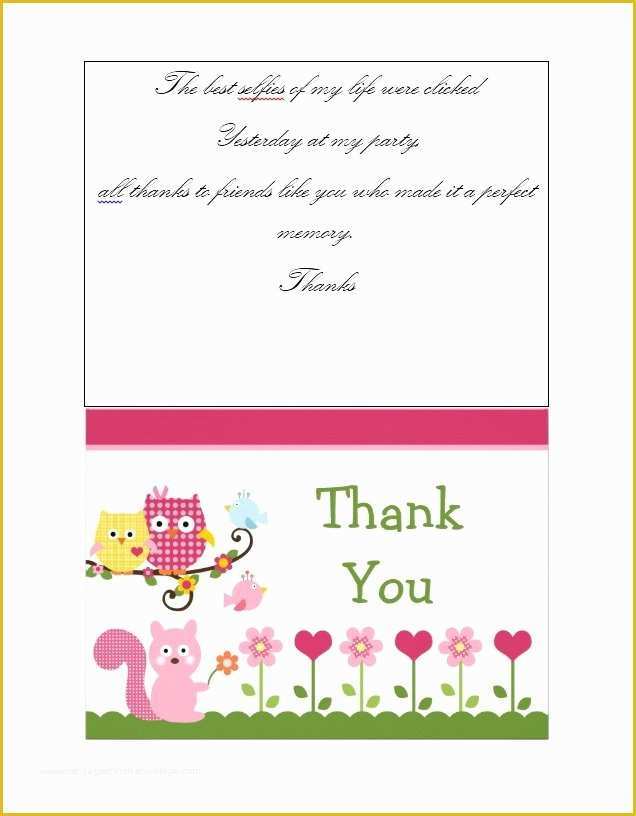 Free Thank You Card Template Word Of 30 Free Printable Thank You Card Templates Wedding