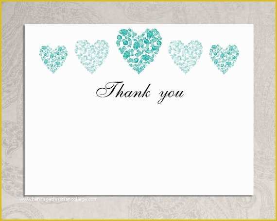 Free Thank You Card Template Word Of Items Similar to Thank You Card Template Trio Of Hearts