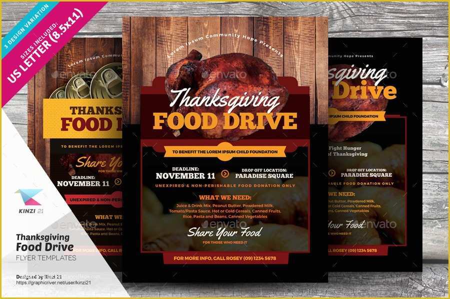 Free Thanksgiving Food Drive Flyer Template Of Thanksgiving Food Drive Flyer Templates by Kinzi21