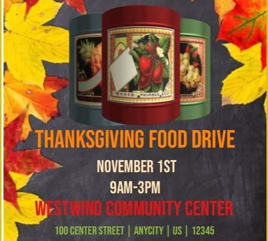 Free Thanksgiving Food Drive Flyer Template Of Thanksgiving Food Drive Template