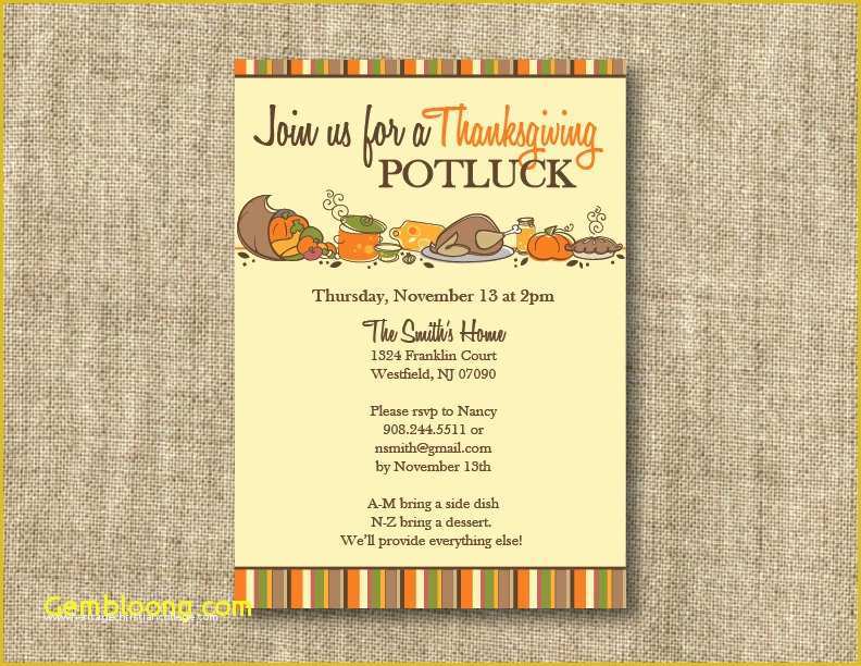 Free Thanksgiving Invitation Templates Of 18 Potluck Invitation Template