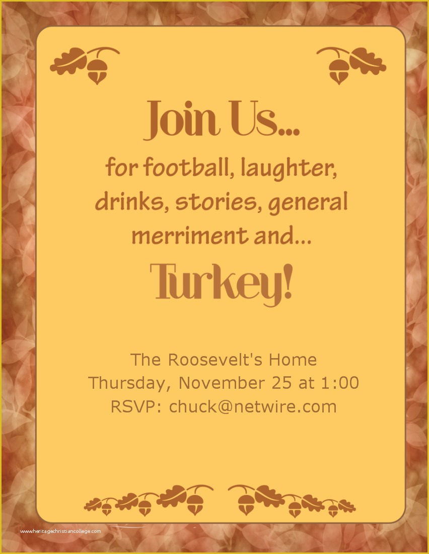 Free Thanksgiving Invitation Templates Of 7 Best Of Thanksgiving Dinner Invitation Templates