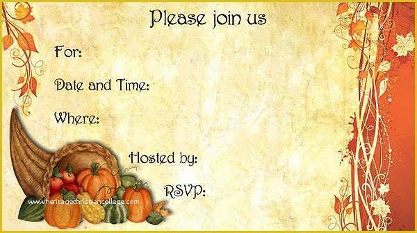 Free Thanksgiving Invitation Templates Of 9 Best Of Free Printable Thanksgiving Invitations