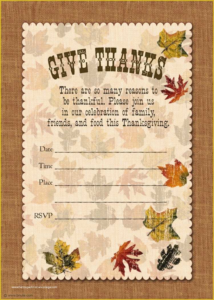 Free Thanksgiving Invitation Templates Of Bnute Productions Free Printable Thanksgiving Party