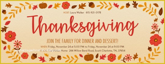 Free Thanksgiving Invitation Templates Of Free Line Thanksgiving Dinner Invitations