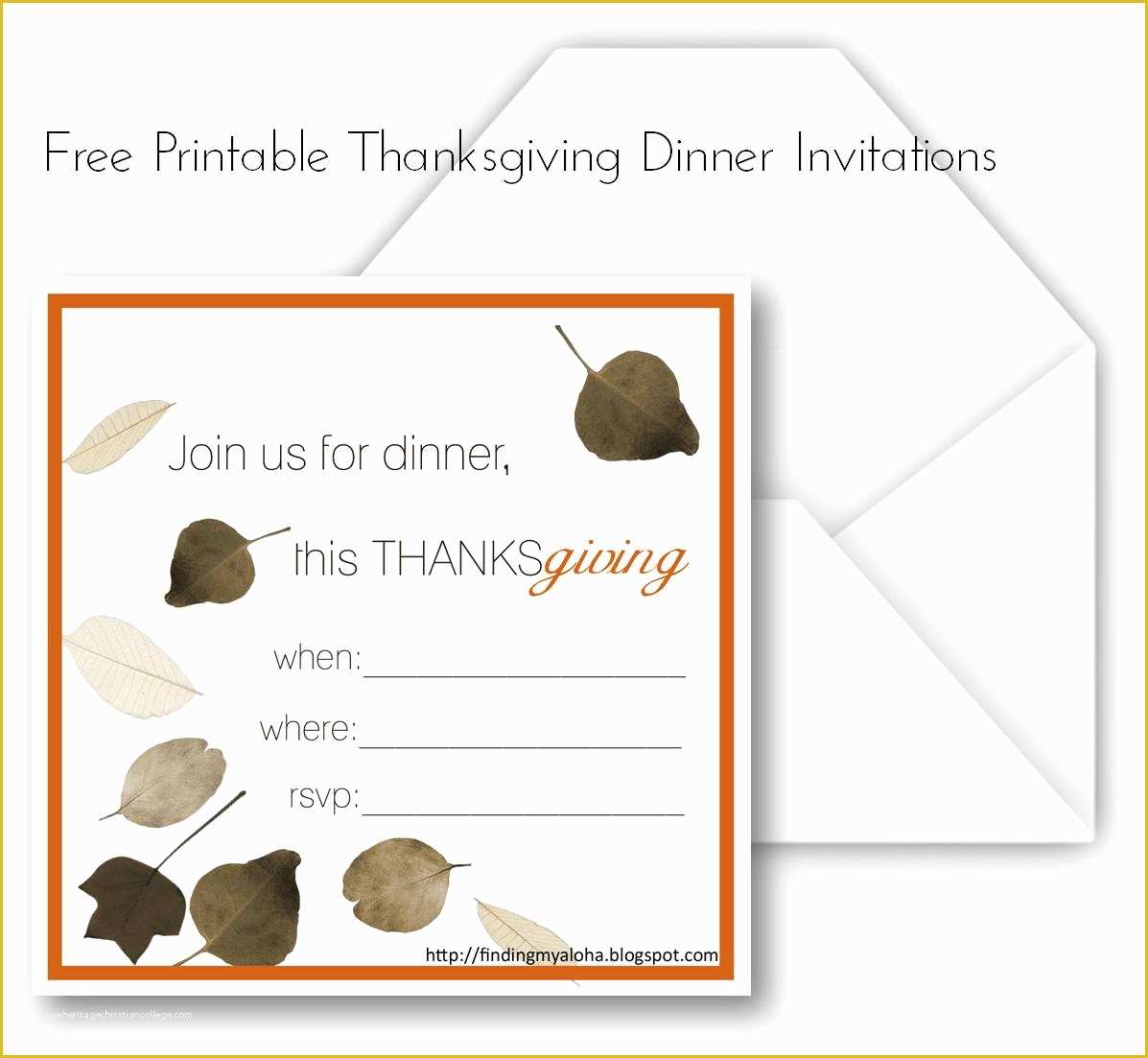 Free Thanksgiving Invitation Templates Of Free Printable Thanksgiving Dinner Invitations