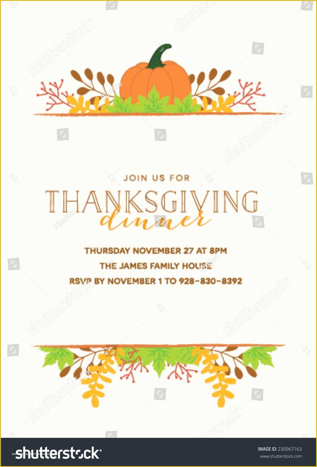 Free Thanksgiving Invitation Templates Of Template for Thanksgiving Invitation