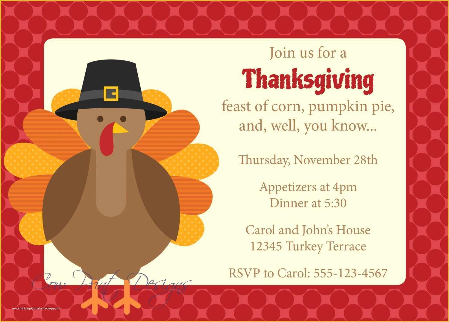 Free Thanksgiving Invitation Templates Of Thanksgiving Dinner Invitation