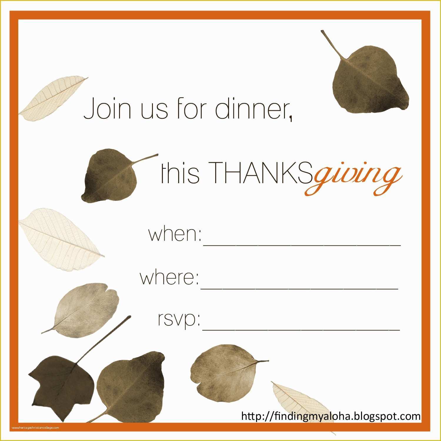 Free Thanksgiving Invitation Templates Of Thanksgiving Dinner Invitation Templates for Free – Happy