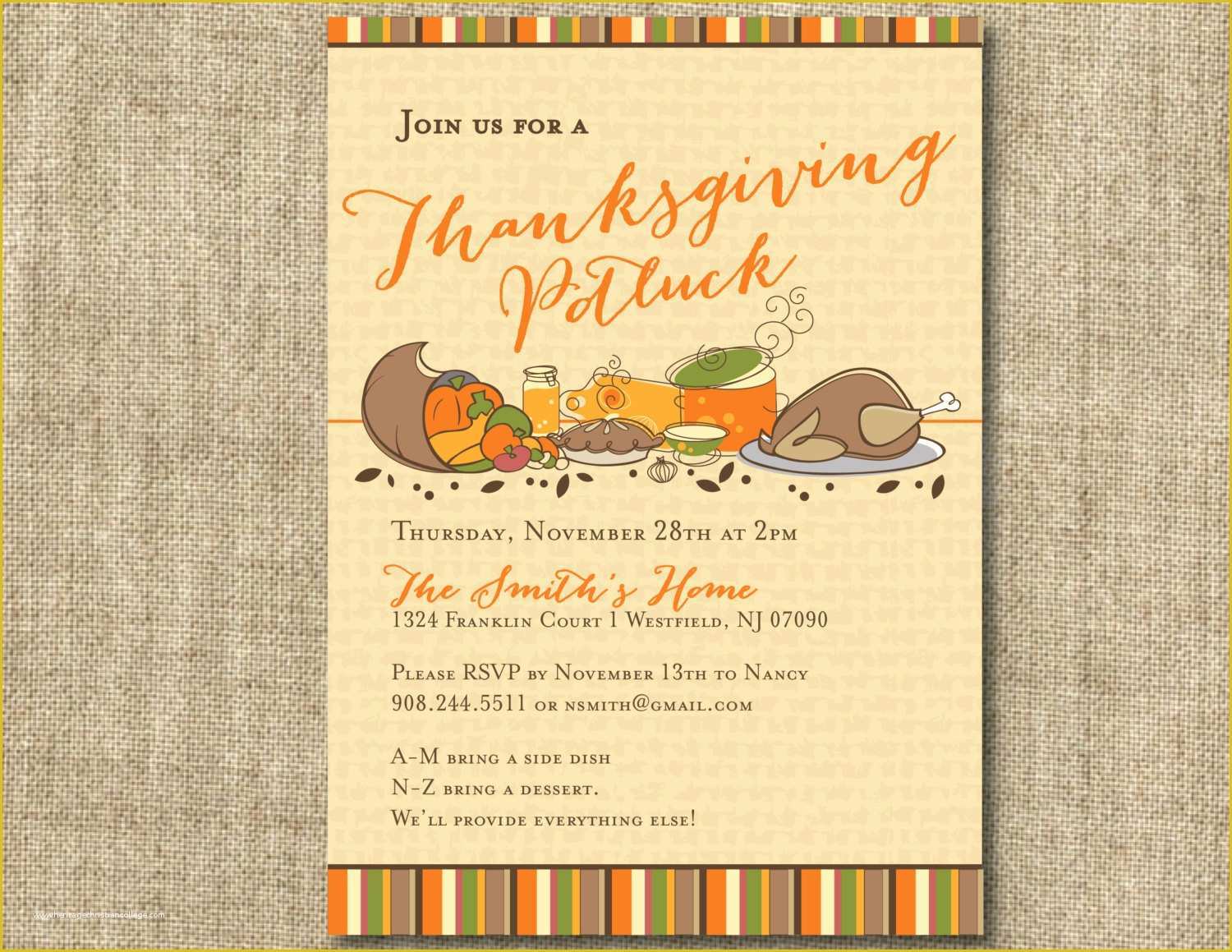 Free Thanksgiving Invitation Templates Of Thanksgiving Potluck Flyer Templates – Happy Easter
