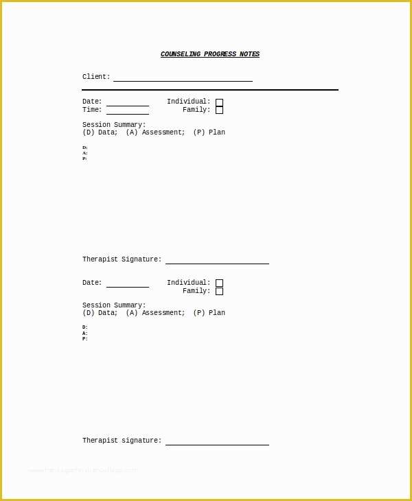 Free therapy Notes Template Of 10 Progress Note Templates Pdf Doc