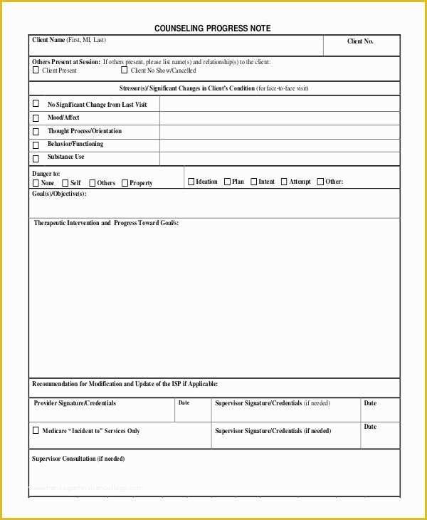 Free therapy Notes Template Of 21 Note Template