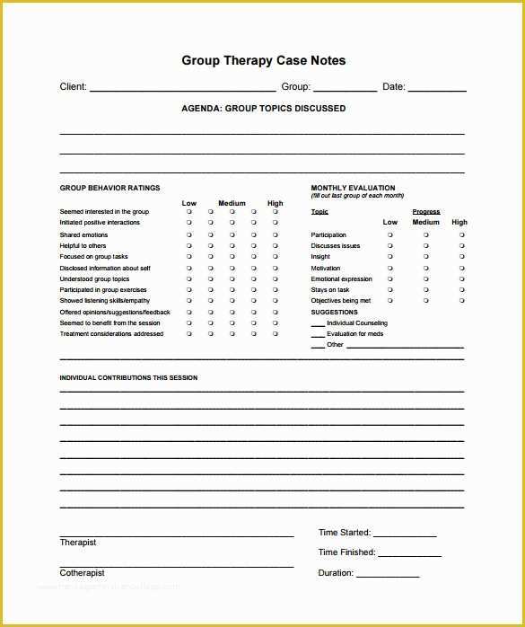 Free therapy Notes Template Of Case Notes Template – 7 Free Word Pdf Documents Download