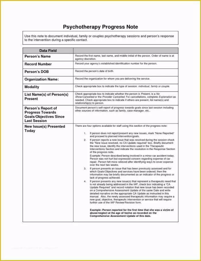 Free therapy Notes Template Of Daily Progress Note Example Templates Resume Examples