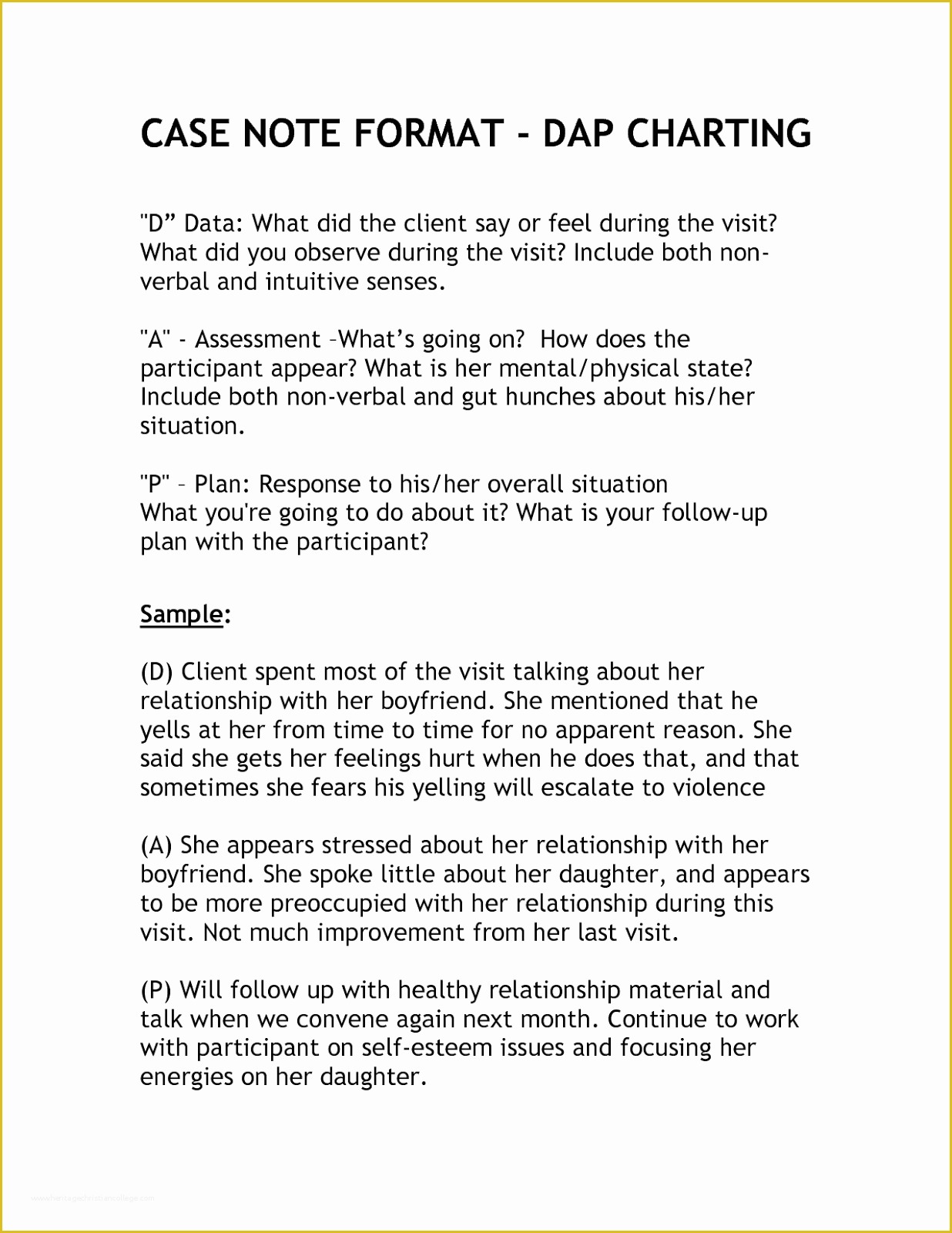 Free therapy Notes Template Of Simple Dap Notes Template D Templates