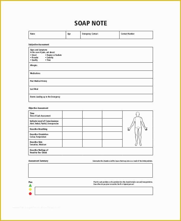 Free therapy Notes Template Of soap Note Example 8 Samples In Pdf Word