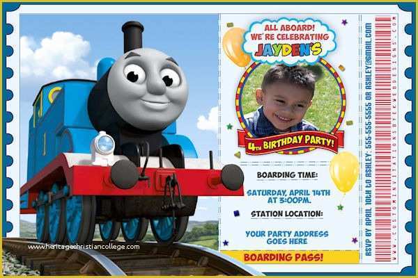 Free Thomas the Train Invitations Template Of attractive Thomas the Train Birthday Invitation Ideas