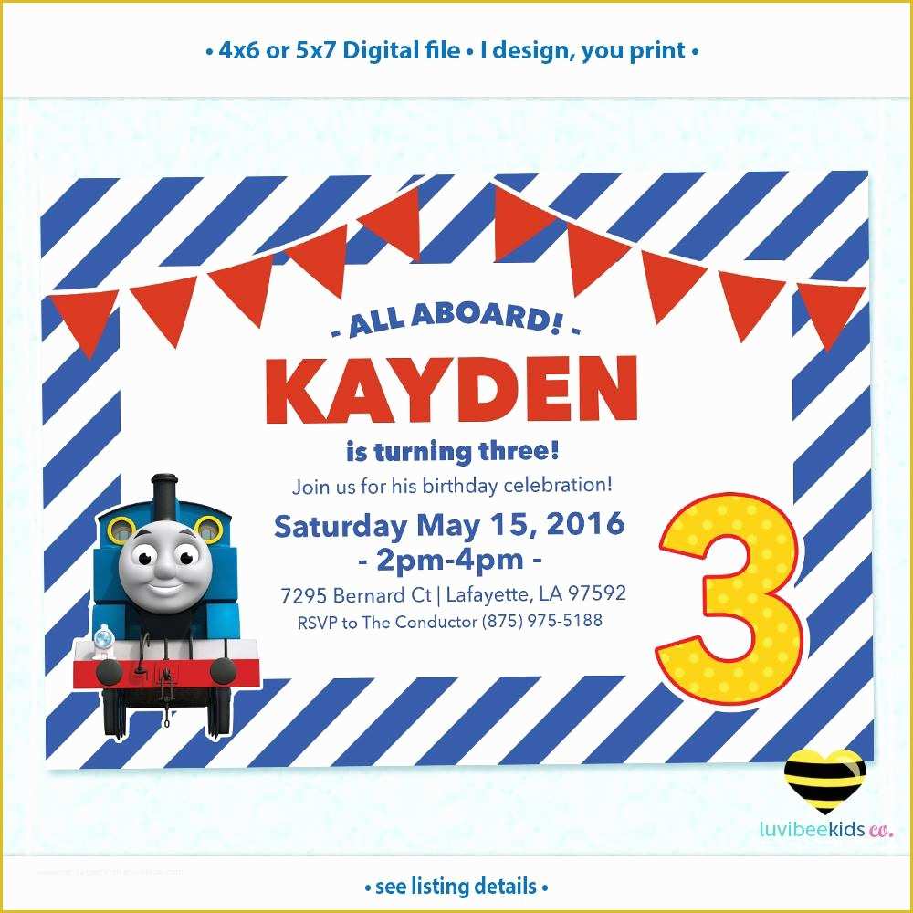 Free Thomas the Train Invitations Template Of Birthday &amp; Baby Shower Invitations by Luvibeekids Co