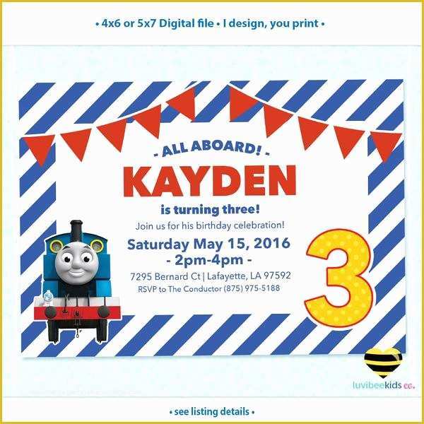 Free Thomas the Train Invitations Template Of Birthday & Baby Shower Invitations by Luvibeekids Co