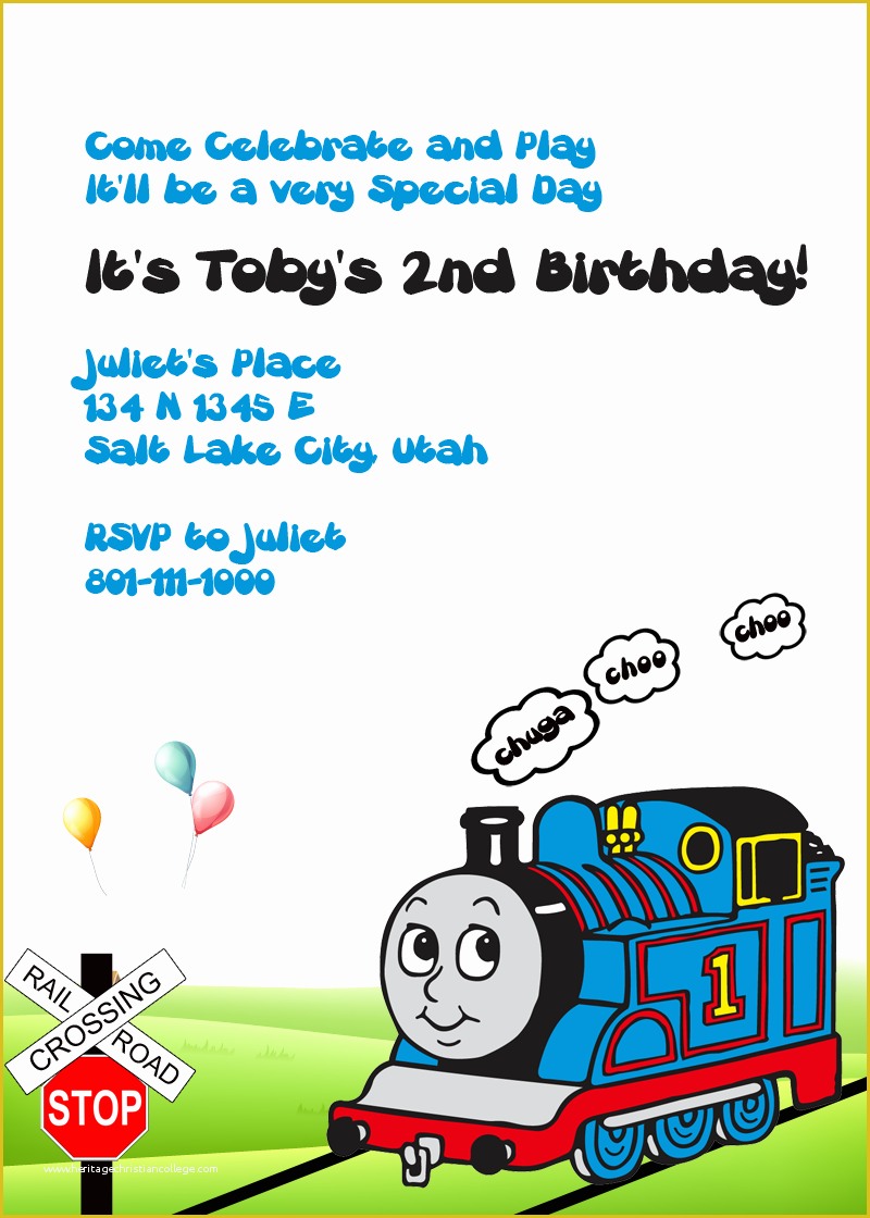 Free Thomas the Train Invitations Template Of Thomas the Tank Engine Invitation ← Wedding Invitation