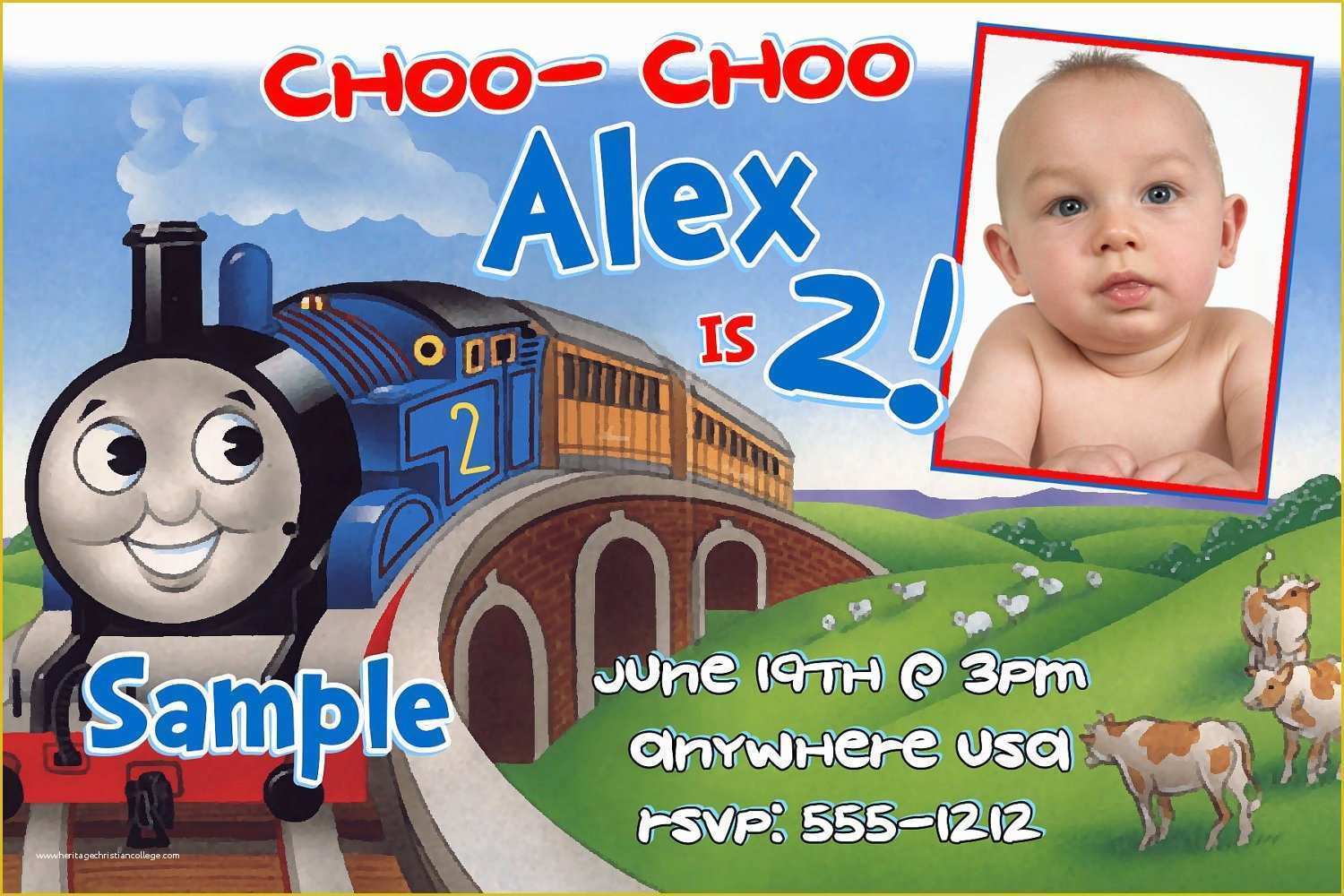 Free Thomas the Train Invitations Template Of Thomas the Train Birthday Invitations by Createphotocards4u