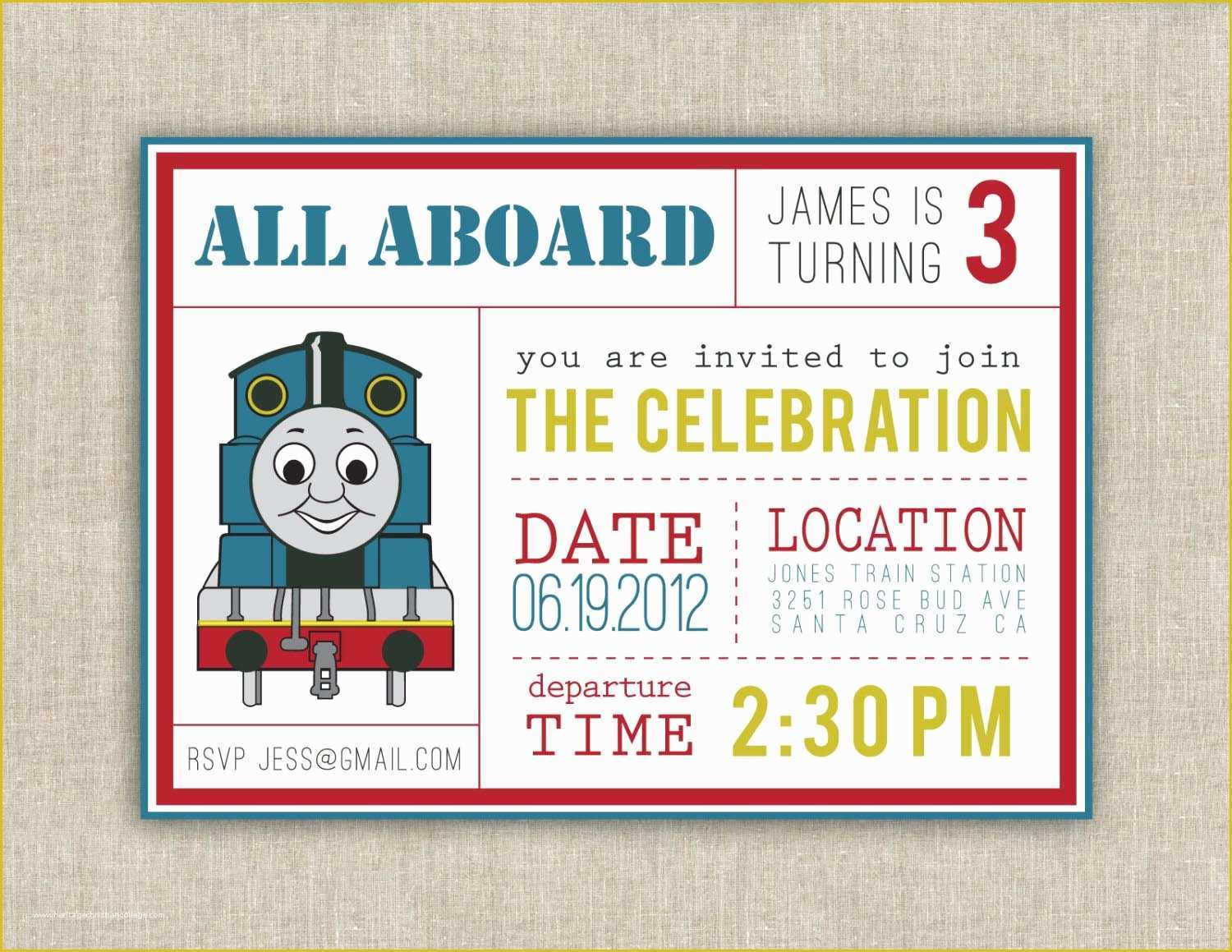 Free Thomas the Train Invitations Template Of Thomas the Train Birthday Party Invitations
