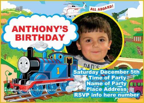 Free Thomas the Train Invitations Template Of Thomas the Train Birthday Party Invitations Template