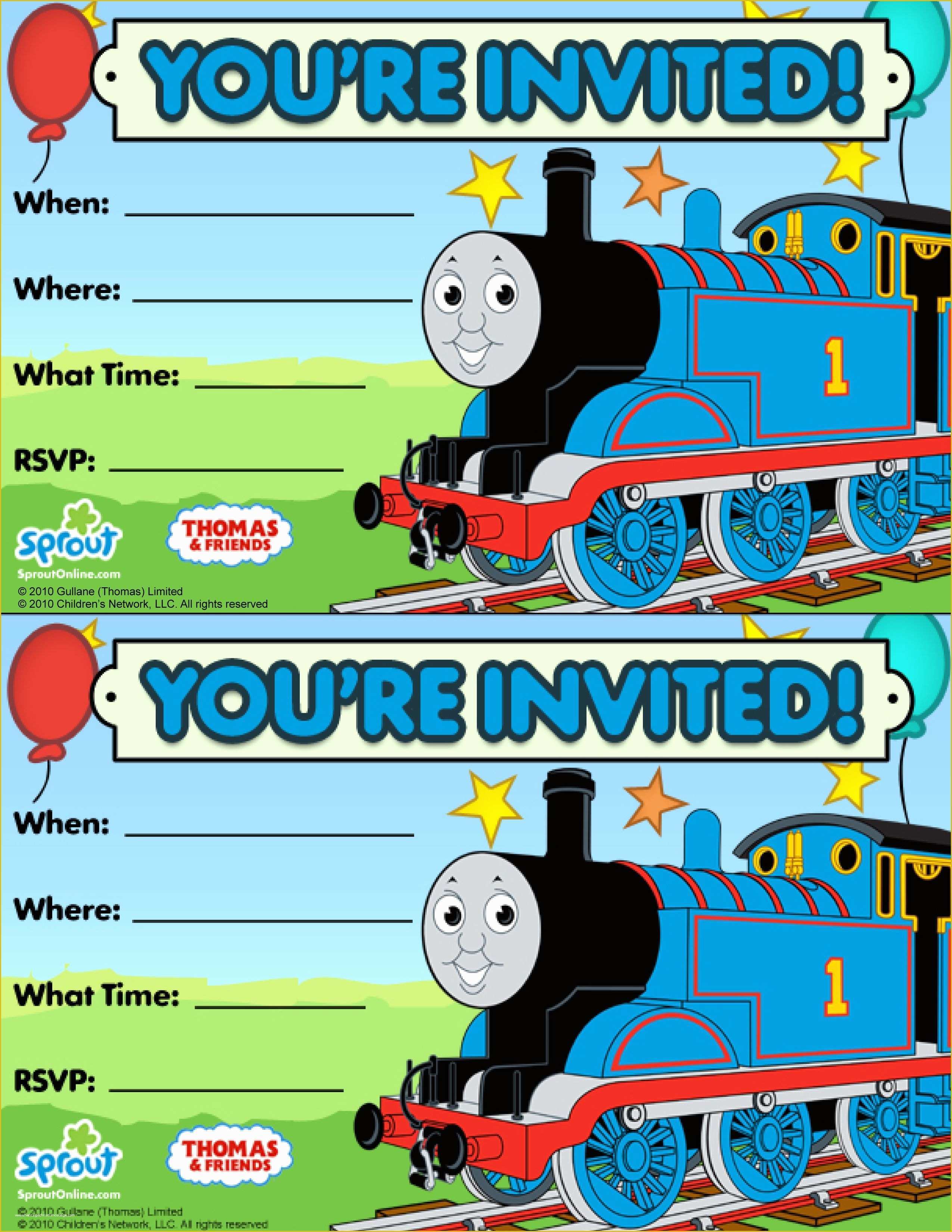 Free Thomas the Train Invitations Template Of Thomas the Train Blank Invitations