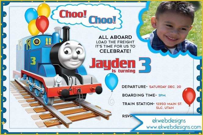 Free Thomas the Train Invitations Template Of Thomas the Train Choo Choo Birthday Invitation Two Two