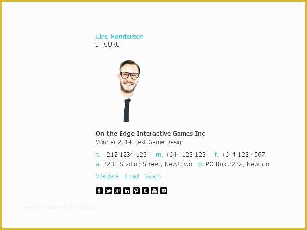 Free Thunderbird Email Signature Templates Of Free Email Signature Template Lock Resume HTML Outlook Code