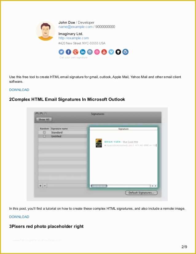 Free Thunderbird Email Signature Templates Of Utemplates Free Email Signature Templates