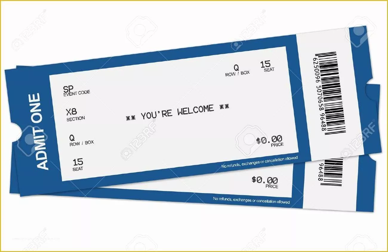 Free Ticket Stub Template Of Blank Concert Ticket Template Stub