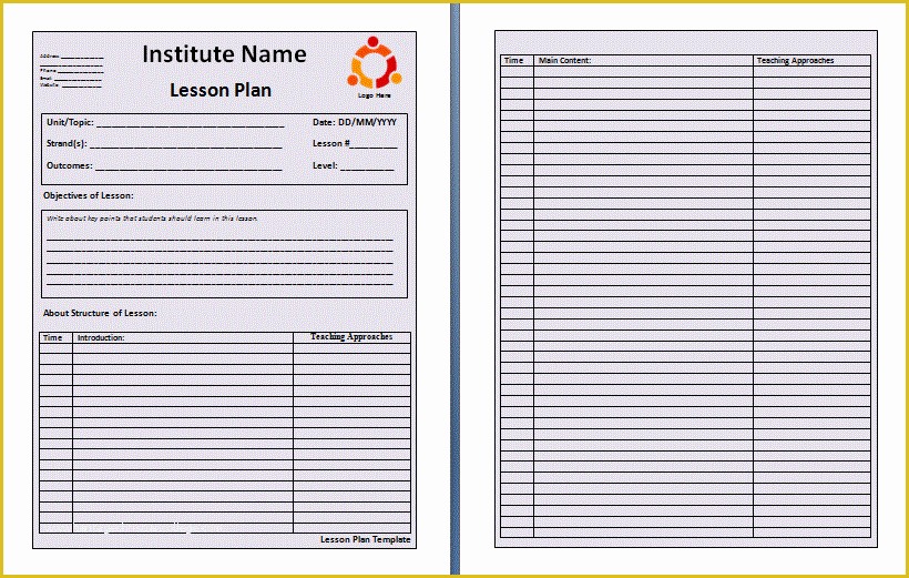 Free Time and Material Template Of 15 Lesson Plan Templates